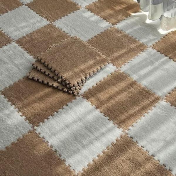 퍼즐매트 조립매트 층간소음 냉기차단 겨울용 인테리어매트 벨벳 퍼즐매트30x30cm 낱장판매 유아매트