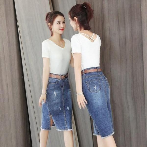 스커트 청스커트 하이웨스트 여성 데님 스커트 3 벨트포함 청 여성 겨울 봄 가을 여름 데님 롱스커트