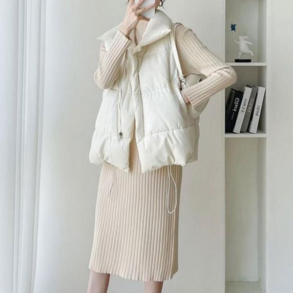 루즈핏 하이넥 패딩조끼 color 7 루즈핏조끼 데일리조끼 여성 캐주얼아우터 패딩조끼