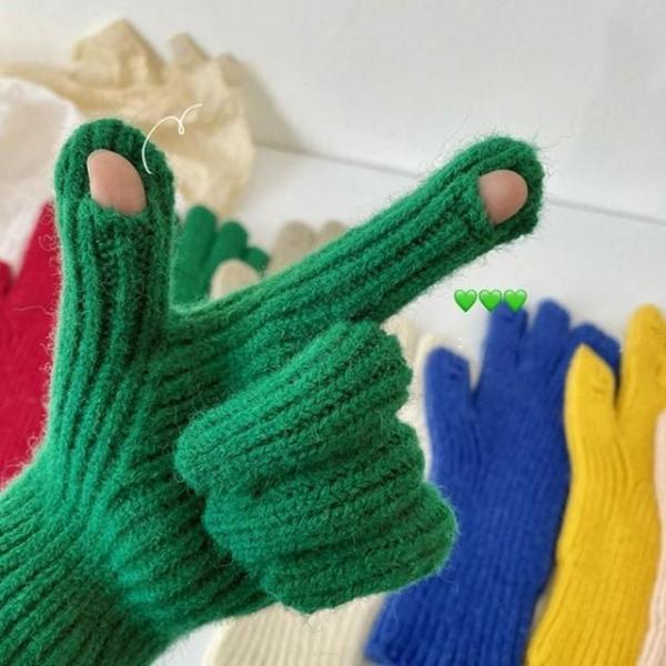 핸드폰 터치 베이직 골지 니트 장갑 핸드워머 스마트폰 토시 터치 털장갑 겨울장갑 스마트폰 터치 여 보온