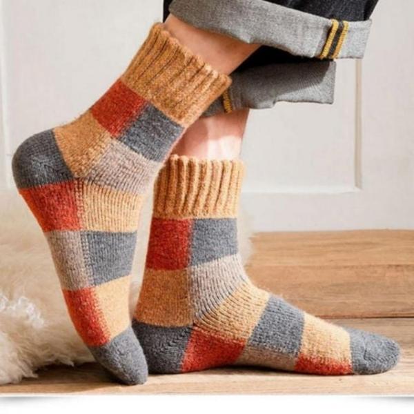 체크양말 빅사이즈 여성 두툼한 울 수면 양말 왕발 남성 겨울 보온 방한 겨울 수면 빅사이즈 울 방한