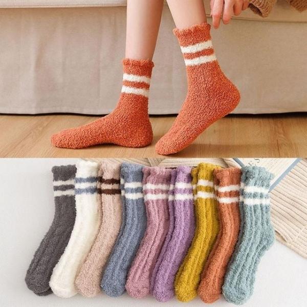부드러운 베이직 두줄 보온양말 임산부양말 수면양말 1켤레 수면 귀여운 발열 임산부 기모 여자 겨울 보온