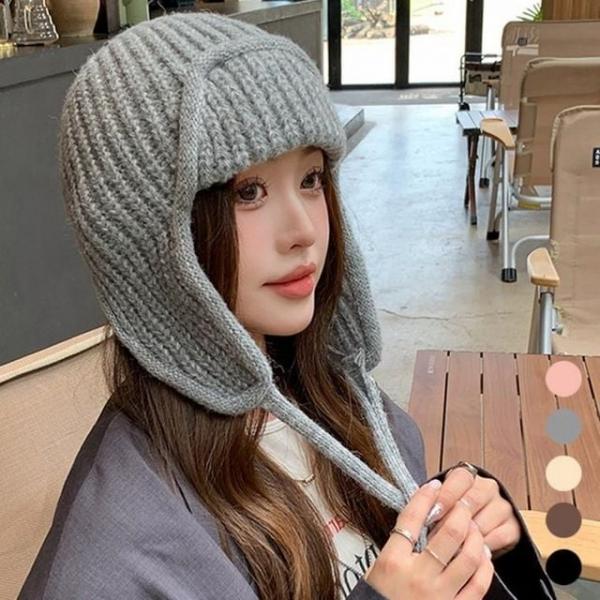 여자 겨울 니트 귀달이 귀여운 모자 3 방한모자 여자모자 숏챙모자 여성 귀달이모자