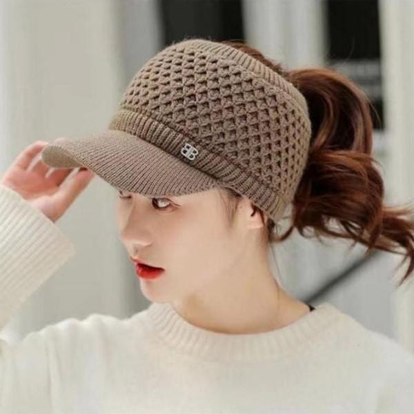 여성 니트 썬캡 겨울 지그재그 방한 챙모자 골프 모자 방한 버킷햇 모자 여성 여자 겨울