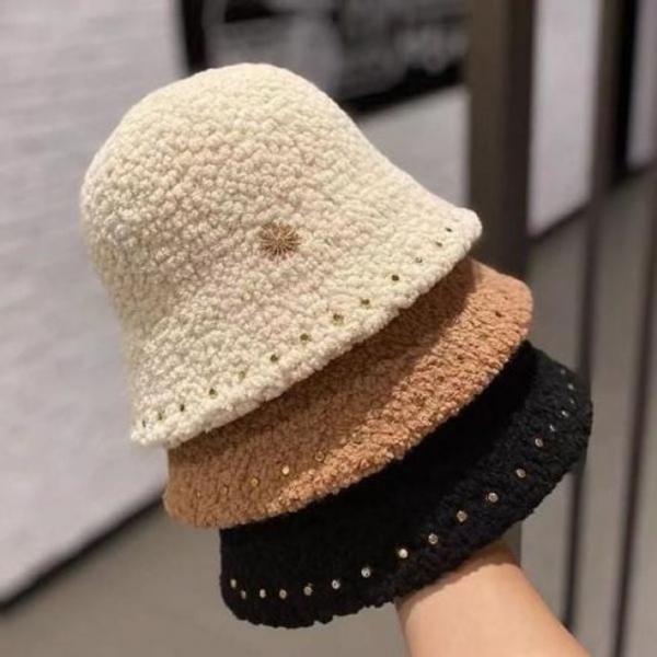 눈꽃 뽀글이 벙거지 모자 버킷햇 벙거지모자 방한모자 버킷햇 털모자 퍼모자 겨울 뽀글이모자