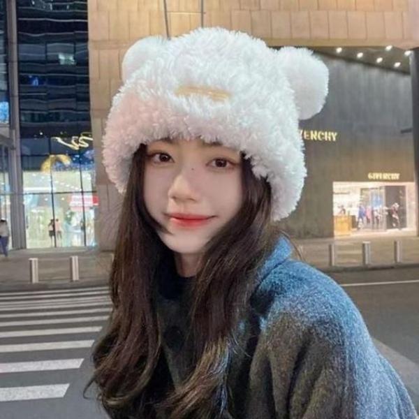 베어 뽀글이 버킷햇 겨울 털모자 방한 모자 모자 겨울 방한 여성 버킷햇 벙거지 털