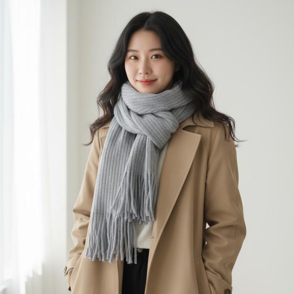 두아프링지 목도리 / 커플목도리 겨울머플러 니트목도리 겨울목도리 방한목도리 스키장 니트워머