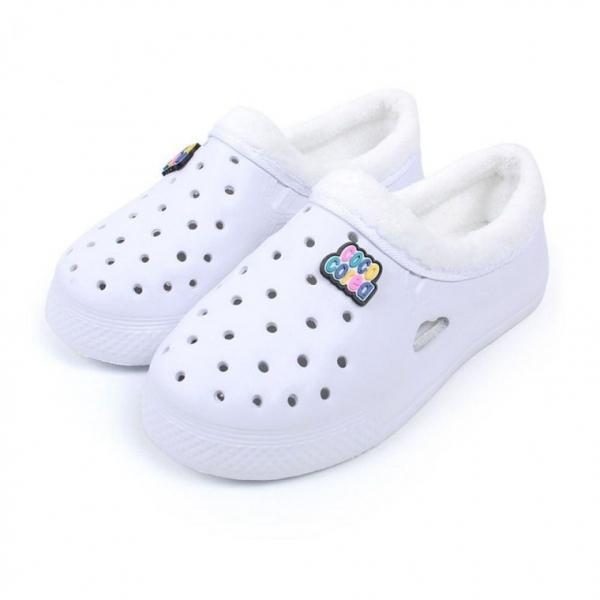 겨울 내피 방한 실내화 슬리퍼 학생 성인 화이트