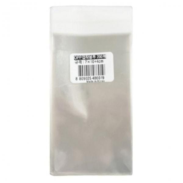 OPP 접착봉투 접착부분 4cm 200매 7x10