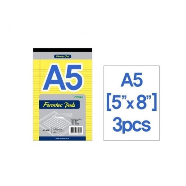 사무용 학생노트 폼텍 패드 A5 NP-4142노랑3입_50매