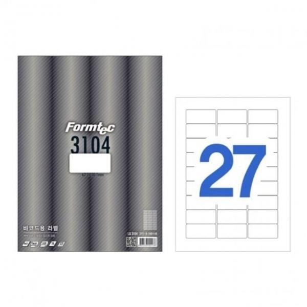 오피스용품 문구 라벨지 LQ-3104 27칸 바코드_20매
