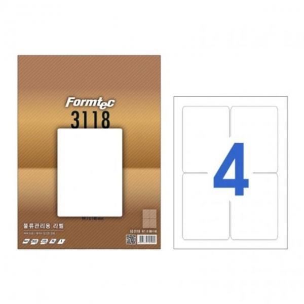 오피스용품 문구 라벨지 LQ-3118 4칸 물류_20매