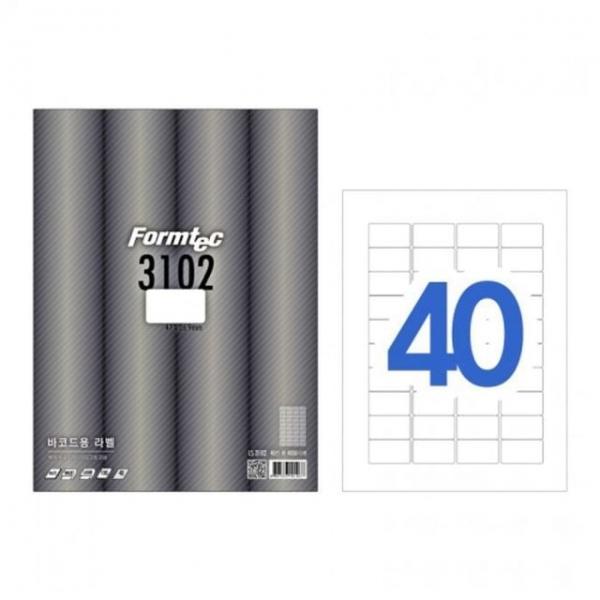 라벨지 LS-3102 40칸 100매 1개 47x26.9 바코드