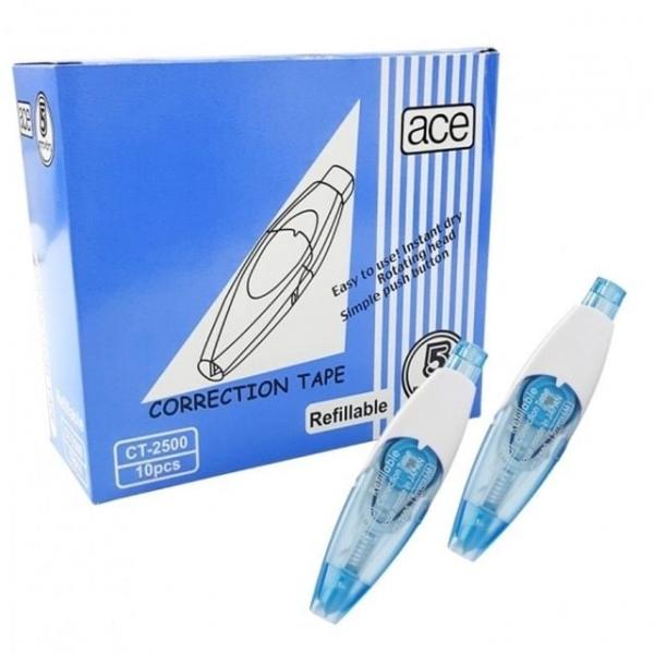 오피스용품 문구 ACE 노크식 수정테이프 CT-2500 10입