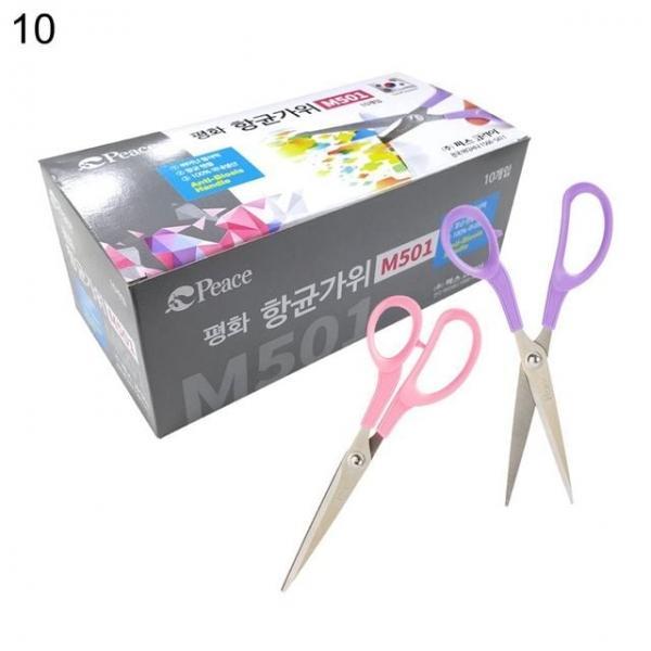 오피스용품 문구 가위 M-501 77mm 10개 색상랜덤