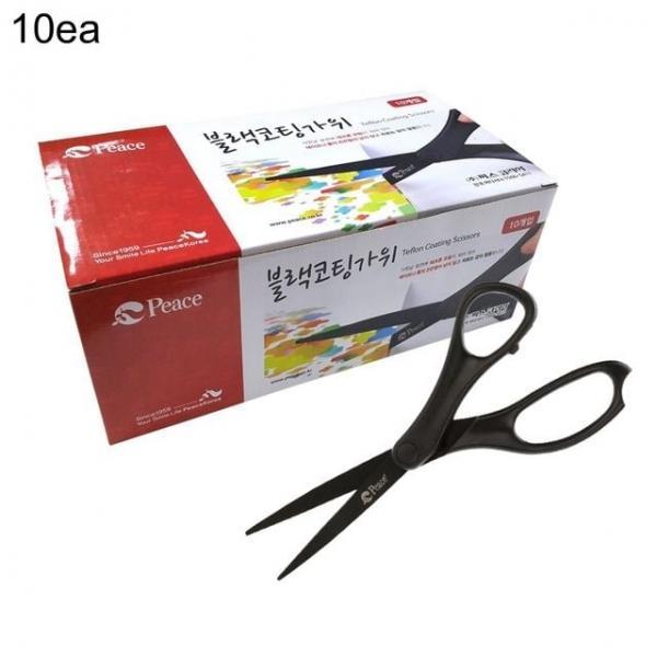 오피스용품 문구 가위 블랙코팅가위 흑 82mm 10개