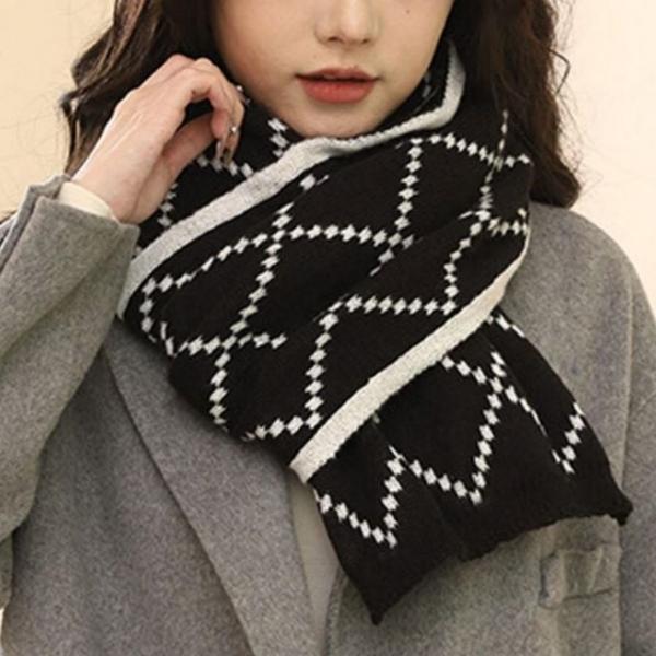 여성 양면 겨울 다이아 목도리 머플러 2color