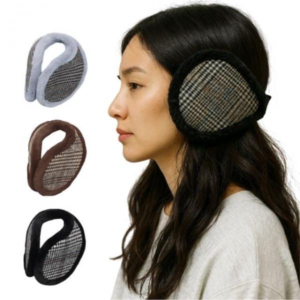 (이거찜) 출근 등하교 산책 필수템 체크 패턴 귀마개 방한귀마개 귀도리 넥워머