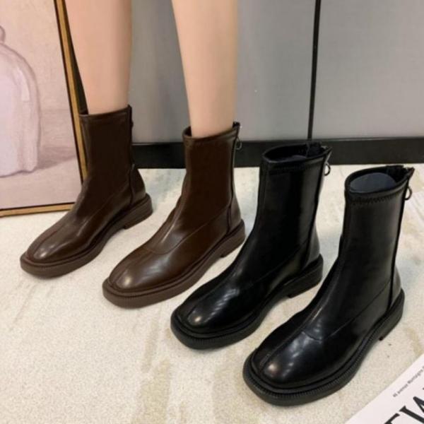 여성 사계절 방수 쫀쫀 스판 삭스 앵클 부츠 2컬러