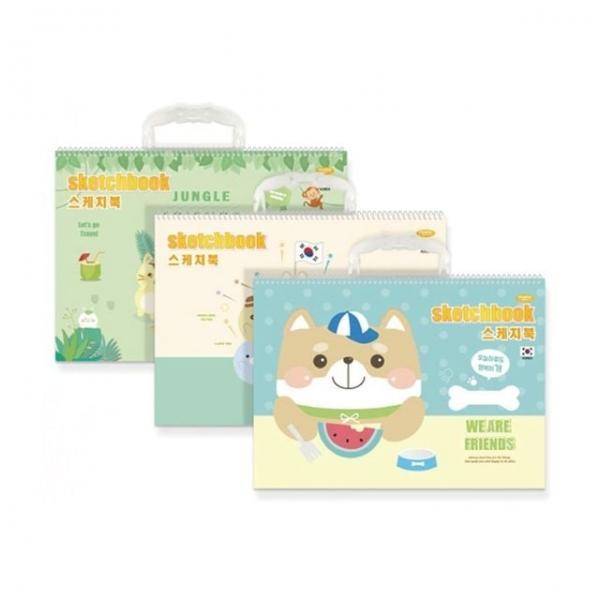초등공용 스케치북 345x250mm 12매 1권 색상랜덤