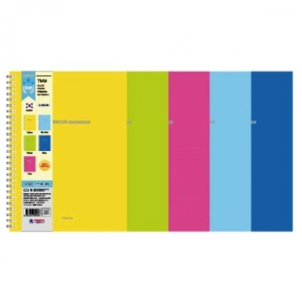 스프링 PP노트 중25절 _150x206mm_50매 색상랜덤