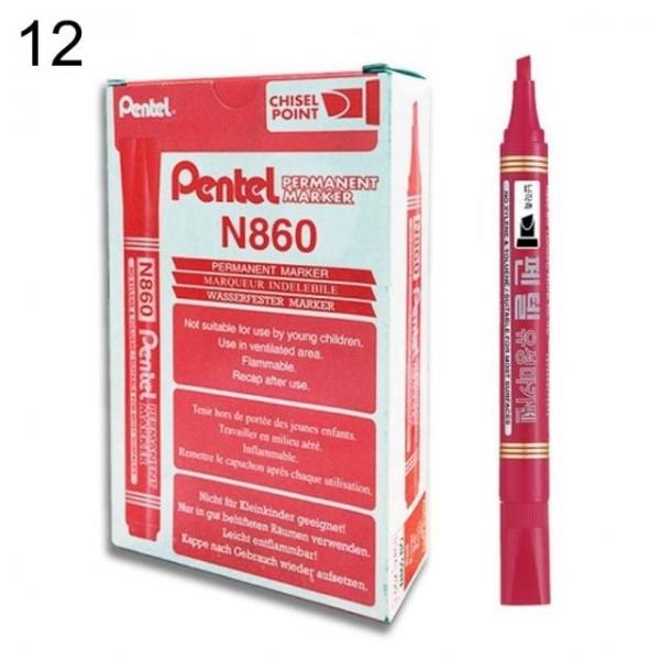 오피스용품 문구 유성매직 N860-BO 적색 사각닙 12입