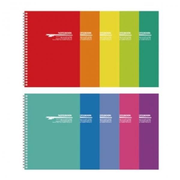 스프링 PP노트 중 25절 150x206mm 10권 색상랜덤