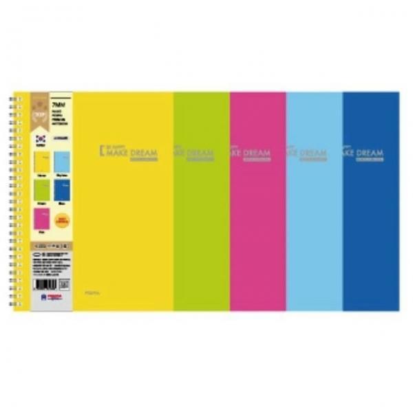 스프링 노트 중 25절 150x206mm 100매 20권 색상랜덤