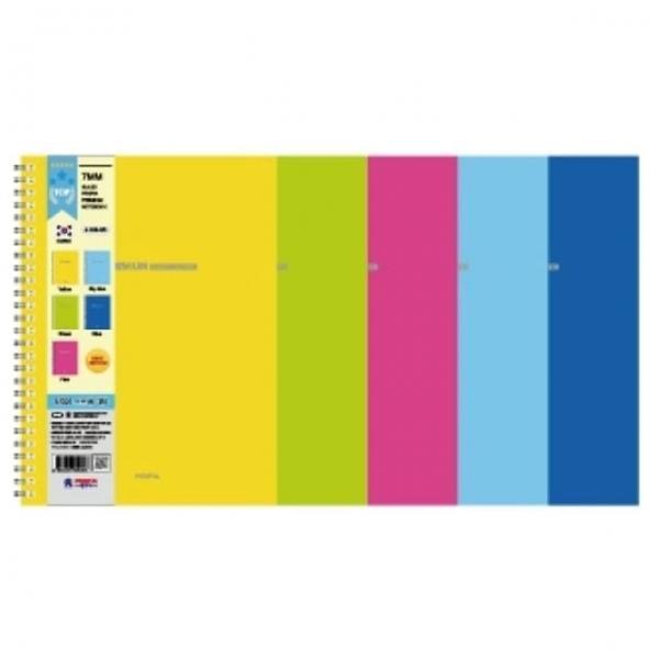 스프링 PP노트 중 25절150x206mm 50매 80권 색상랜덤