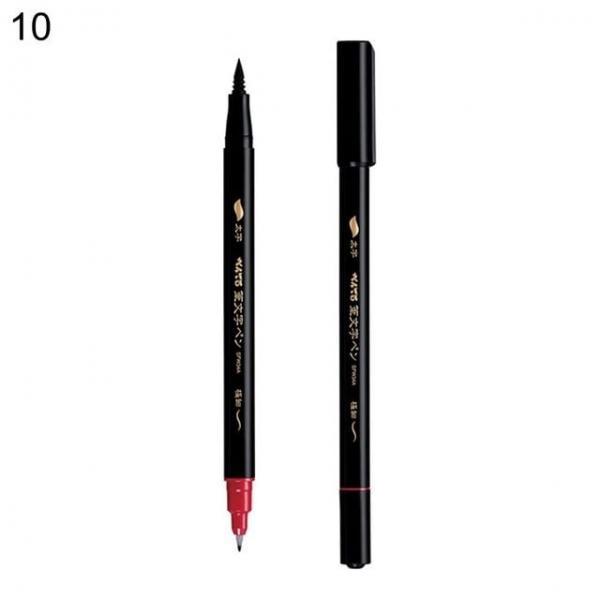 오피스용품 문구 붓펜 검정 트윈(EF+B) 10개