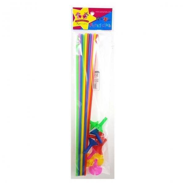 풍선컵 + 풍선막대 칼라 10개입 스틱-36CM 컵3 7CM