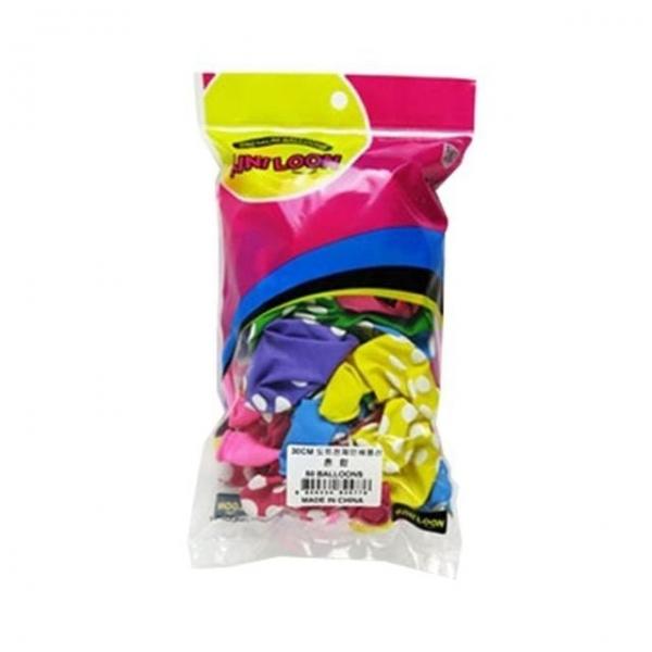 12 도트풍선 전체인쇄 색상혼합 30cm 50개입