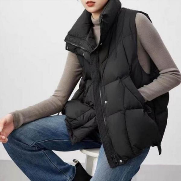 클래식 오리털 조끼 가볍고 따뜻한 겨울 숏 베스트