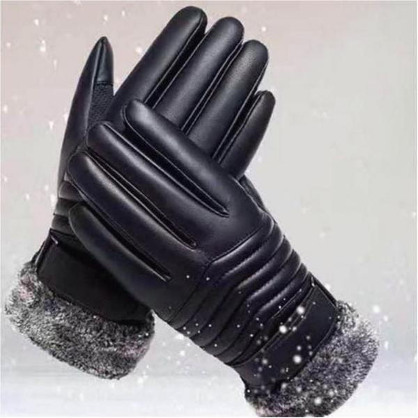 남성 인조가죽 겨울장갑 방한 보온 털안감 기모장갑 터치가능