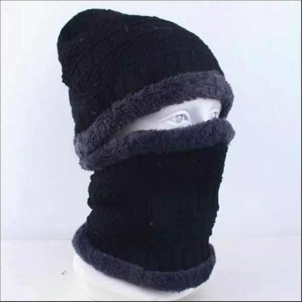 남자 겨울 혹한기 융털 안감 니트비니 넥워머 세트 방한템