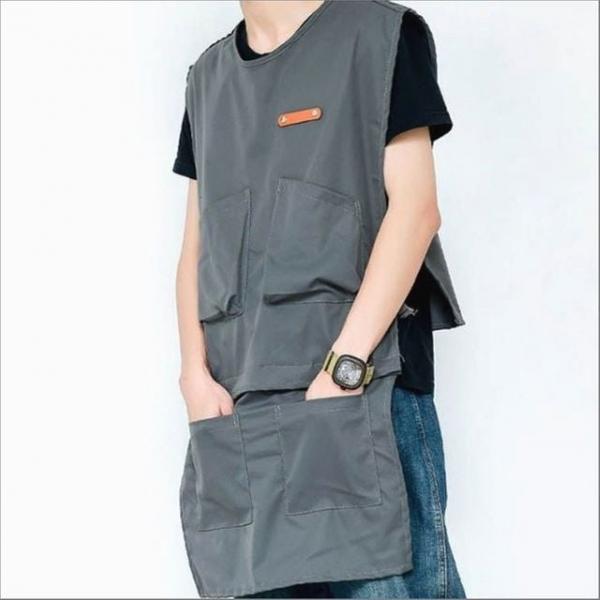 공방 앞치마 탈부착 분리형 포켓 작업조끼 원예 주방 방수