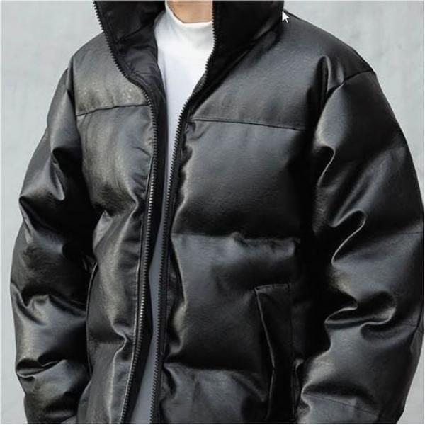 남성 반목 하프넥 은은한 광택감 숏패딩 겨울 아우터 웰론패딩