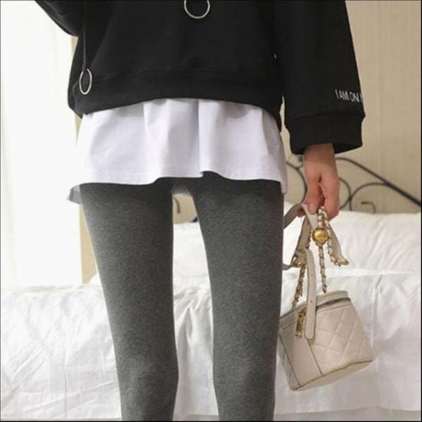 레이어드 페이크스커트 옆트임 롱티셔츠 엉덩이가리개