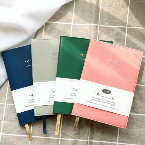 플레플레 2026 마이로그 가죽 다이어리 위클리