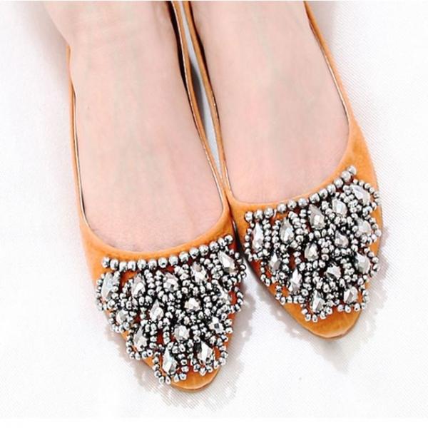 여성 물방울 플랫슈즈