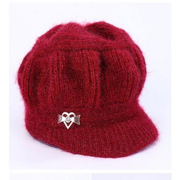 중년여성 뜨개모자 3컬러 겨울모자 털모자 기모안감