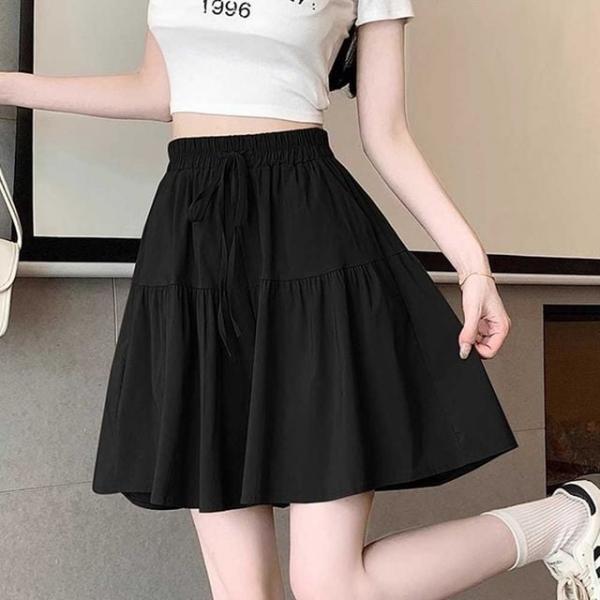 플레어 핏 밴딩 여성 숏 스커트 팬츠 겸용 치마 바지