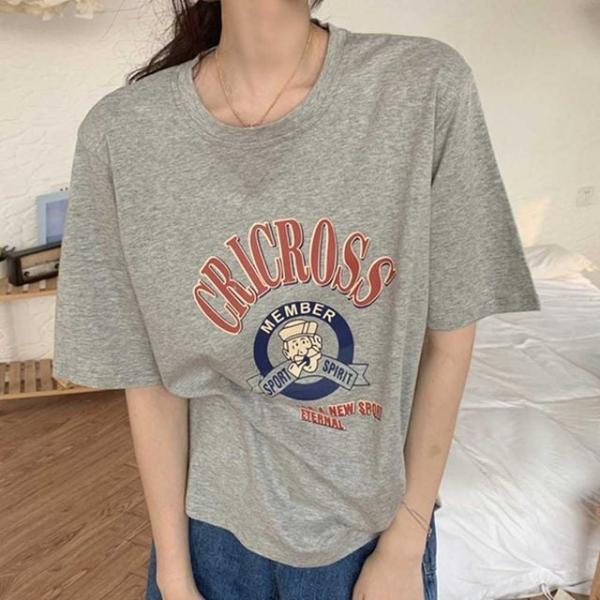 대학생 여자 여름 편한 반팔 티셔츠 캠퍼스 룩 데일리