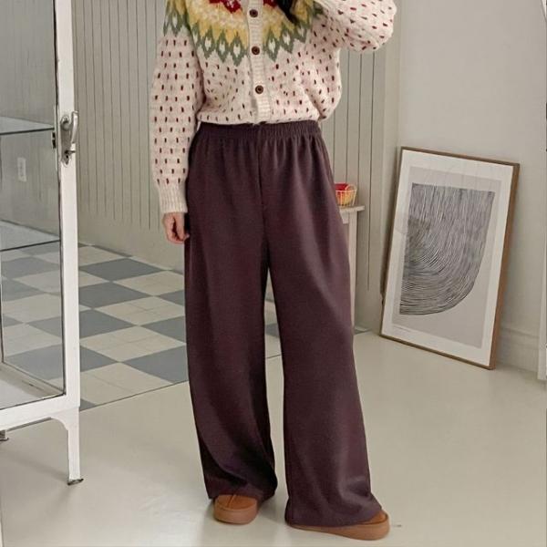 마이픽 특양면 홈패션 여성 와이드 밴딩 트레이닝 팬츠