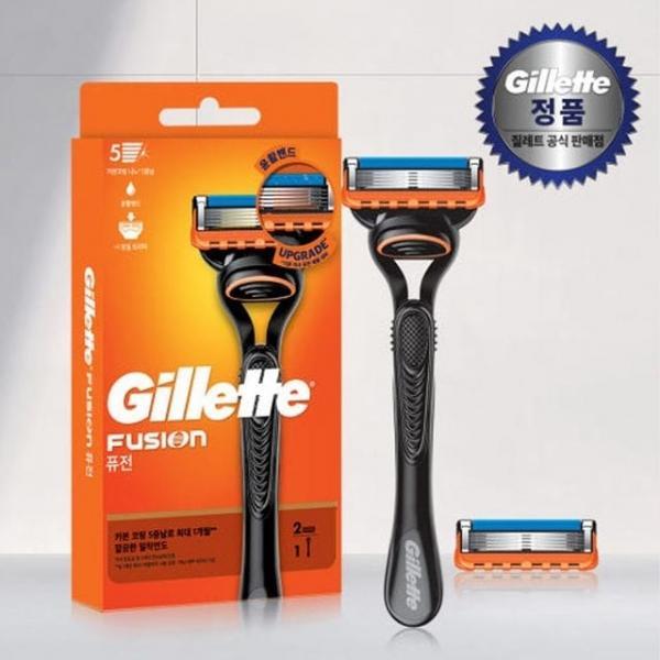 질레트 퓨전 매뉴얼 면도기 핸들 1입 면도날 2입