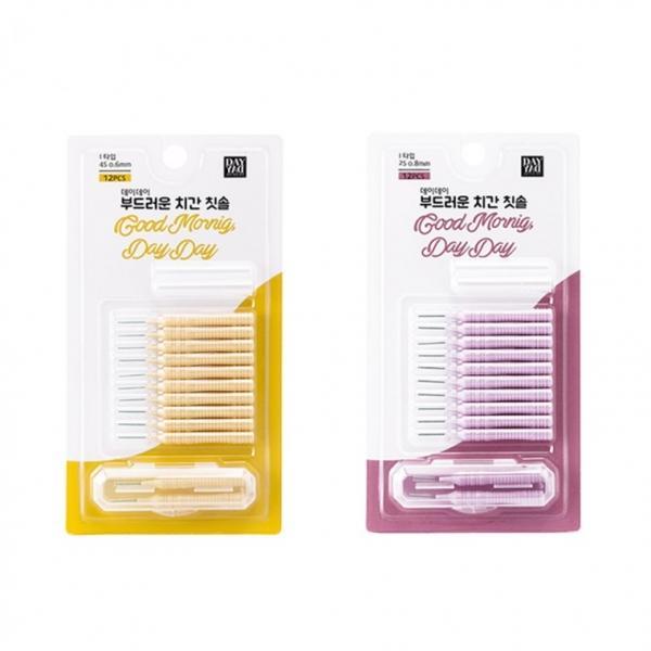 데이데이 치간칫솔 12P세트 옐로우 퍼플 1+1