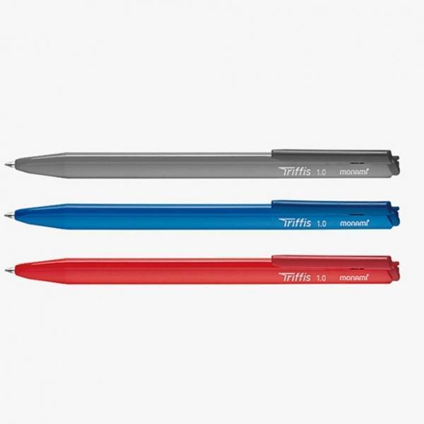 모나미 트리피스 볼펜 1.0mm 흑색 청색 적색 유성 펜