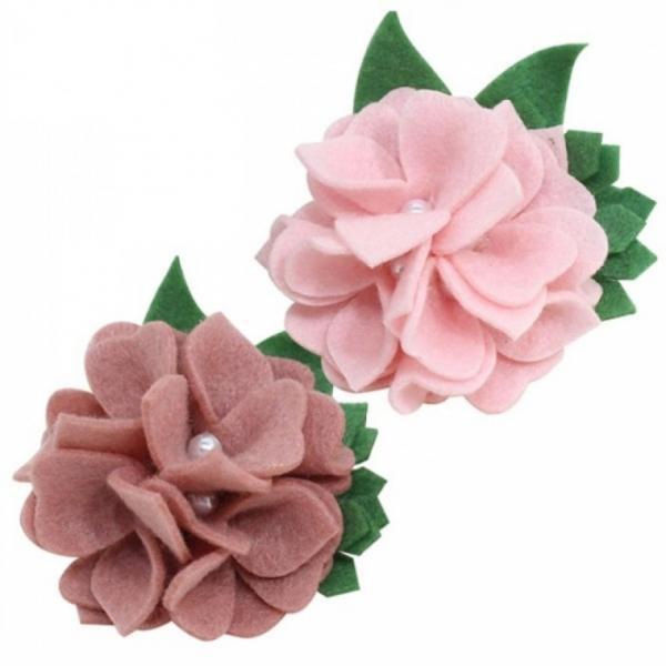뚝딱 펠트 꽃 브로치 엔틱핑크 가로7cmx세로8cm 만들기 교구 재료