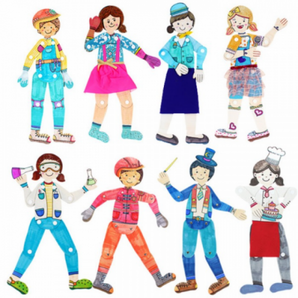 뚝딱 종이관절인형 10인용 만들기 교구 재료