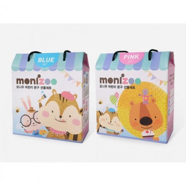 모니주 어린이문구 선물세트 5종 블루 핑크